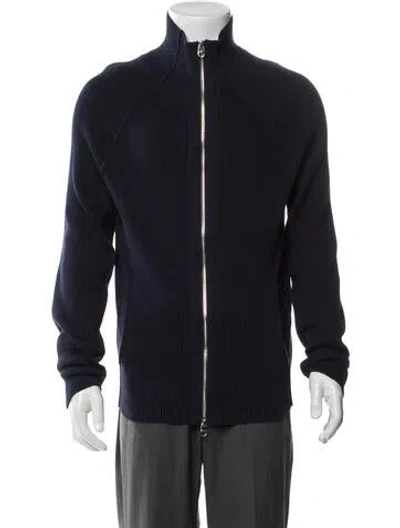 Pre-owned Rag & Bone Mock Neck Long Sleeve Cardigan In Blue