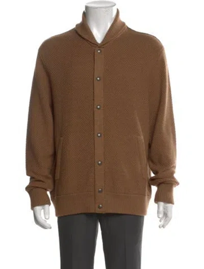 Pre-owned Rag & Bone Mock Neck Long Sleeve Cardigan In Brown
