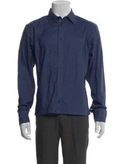 Pre-owned Rag & Bone Mock Neck Long Sleeve Polo Sweater In Blue