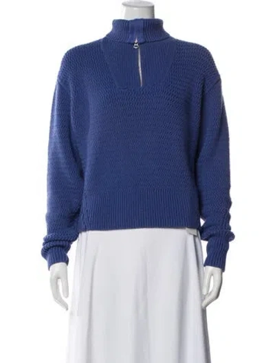 Pre-owned Rag & Bone Mock Neck Sweater In Blue