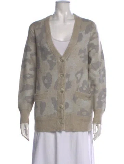 Pre-owned Rag & Bone Mohair Animal Print Sweater In Grey