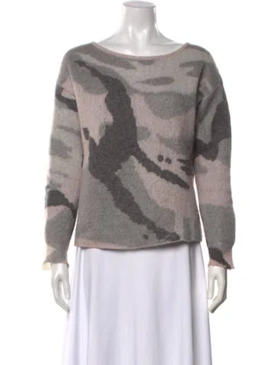 Pre-owned Rag & Bone Mohair Camouflage Print Sweater In Grey