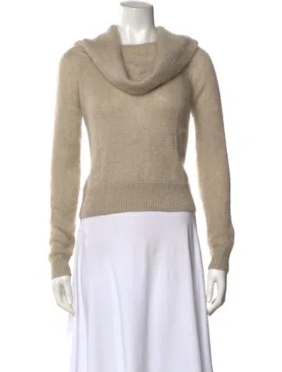 Pre-owned Rag & Bone Mohair Cowl Neck Sweater In Neutral