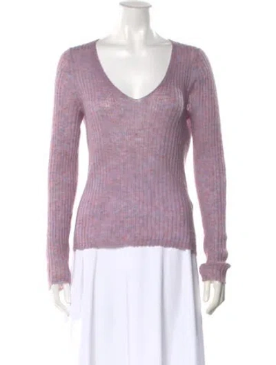 Pre-owned Rag & Bone Mohair Striped Sweater In Pink