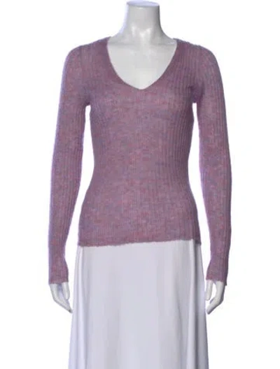 Pre-owned Rag & Bone Mohair V-neck Sweater In Purple