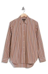 Rag & Bone Monty Stripe Button-up Shirt In Brown
