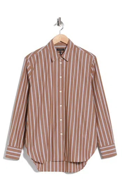 Rag & Bone Monty Stripe Button-up Shirt In Brown