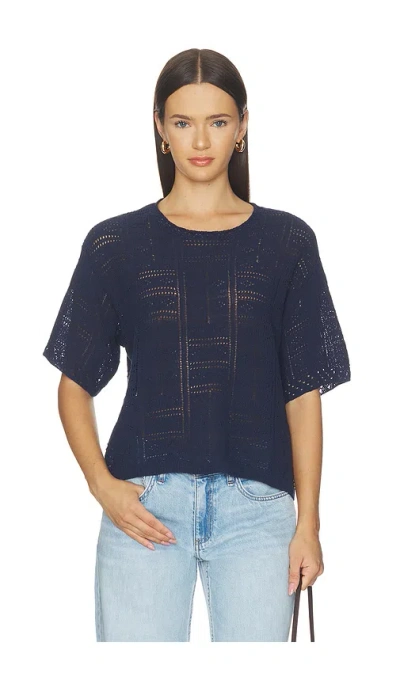 Rag & Bone Morgan Crew Tee In Blue