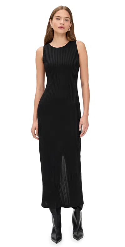 Rag & Bone Natalia Boat Neck Midi Dress Black