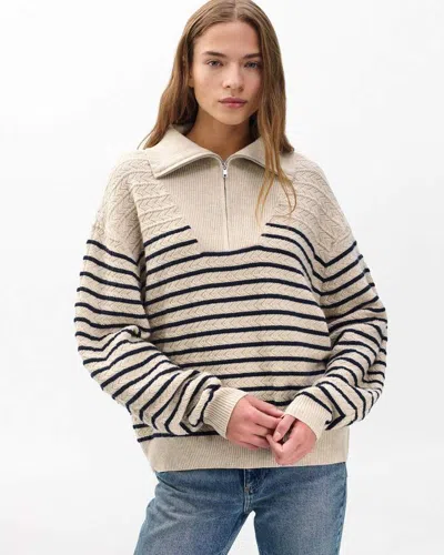 Rag & Bone Natalia Cashmere Half-zip Sweater In Multi