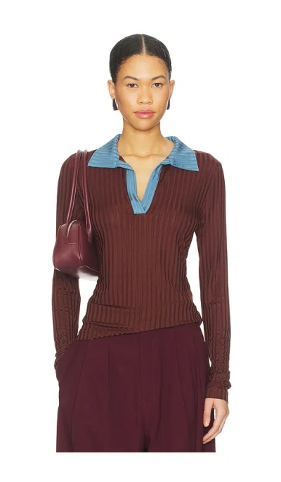 Rag & Bone Natalia Colorblock Long Sleeve Polo In Multi