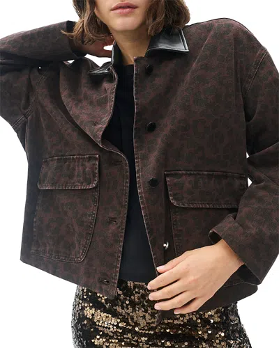 Rag & Bone Natalia Leopad Print Cotton Jacket In Brown