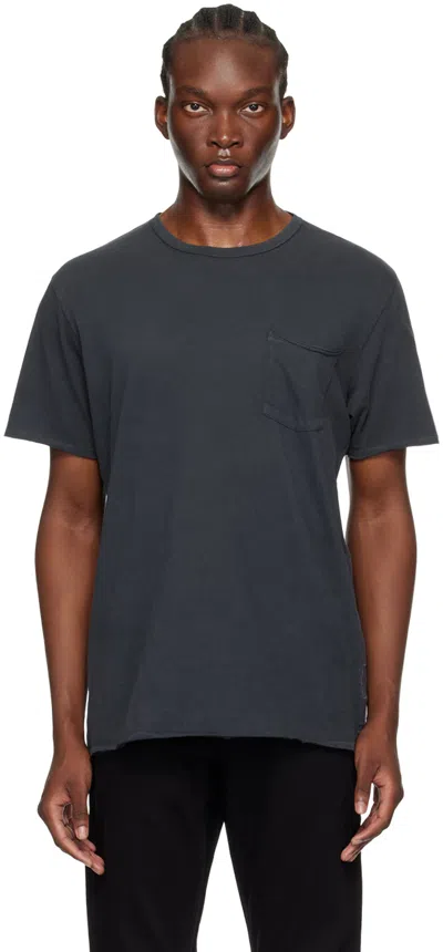 Rag & Bone Navy Miles T-shirt In Darkgrey