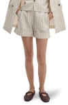 Rag & Bone Neila Striped Cuffed-hem Shorts In Neutral