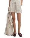 Rag & Bone Neila Striped Cuffed-hem Shorts In White