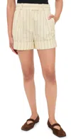 Rag & Bone Neila Striped Cuffed-hem Shorts