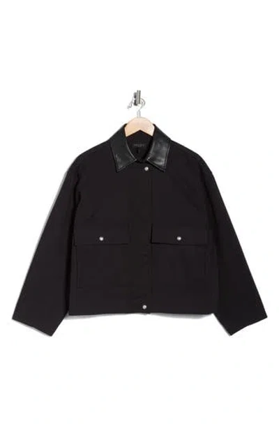 Rag & Bone Nessa Faux Leather Collar Coat In Black