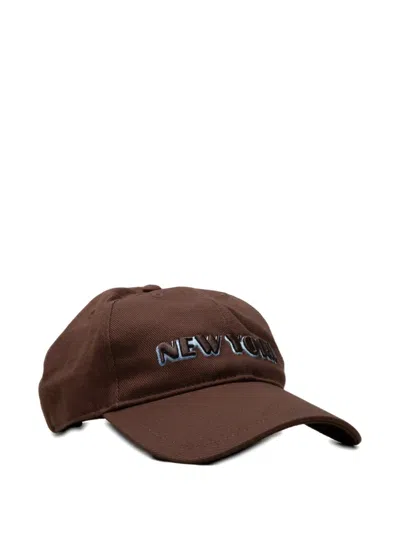 Rag & Bone New York-embroidery Baseball Cap In Brown