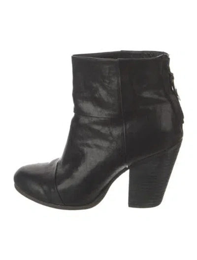 Pre-owned Rag & Bone Newbury Boot Leather Boots In Black