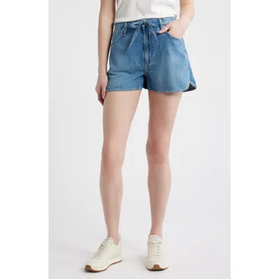 Rag & Bone Nolan Drawstring Denim Shorts In Blue
