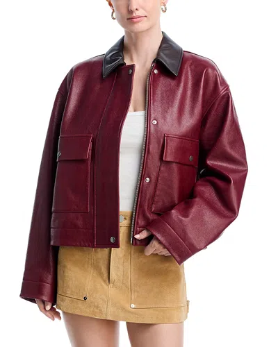Rag & Bone Nonie Leather Jacket In Burgundy