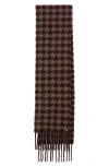 Rag & Bone Nora Houndstooth Fringe Scarf In Brown