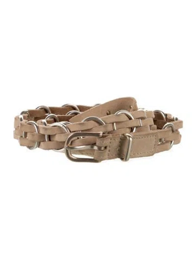 Pre-owned Rag & Bone Nubuck Belt In Neutral