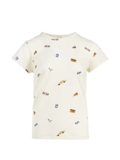 Rag & Bone Nyc Patch-print T-shirt In Neutral