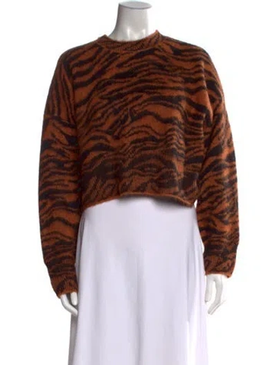 Pre-owned Rag & Bone Nylon Animal Print Sweater In Brown