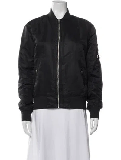 Pre-owned Rag & Bone Nylon Bomber Jacket In Black
