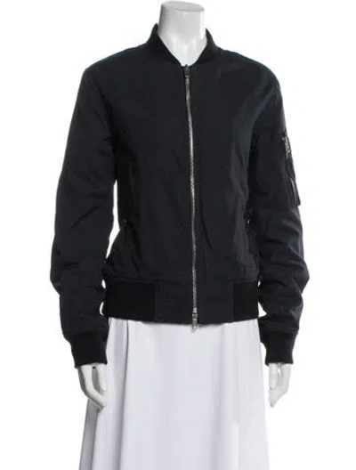Pre-owned Rag & Bone Nylon Bomber Jacket In Blue