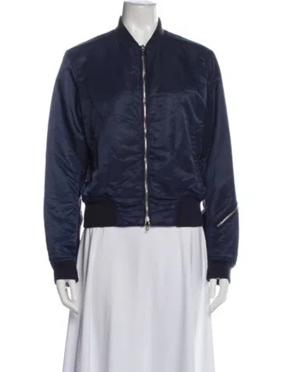 Pre-owned Rag & Bone Nylon Bomber Jacket In Blue