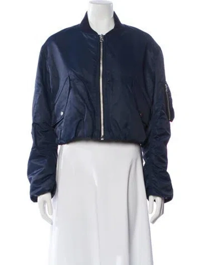 Pre-owned Rag & Bone Nylon Bomber Jacket In Blue