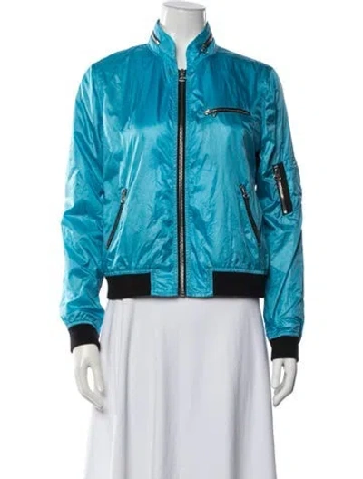 Pre-owned Rag & Bone Nylon Bomber Jacket In Blue