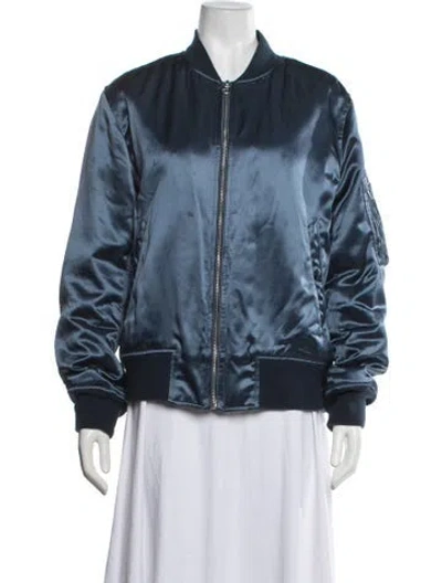 Pre-owned Rag & Bone Nylon Bomber Jacket In Blue