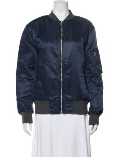 Pre-owned Rag & Bone Nylon Bomber Jacket In Blue