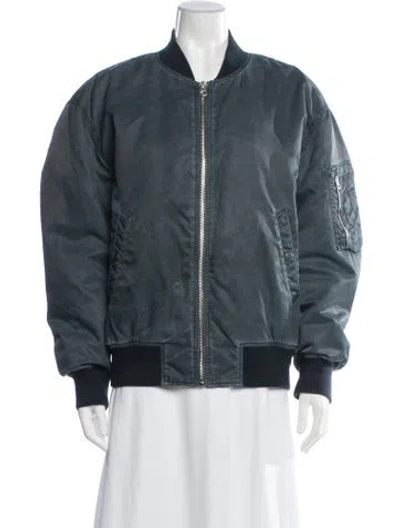 Pre-owned Rag & Bone Nylon Bomber Jacket In Blue