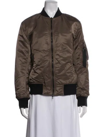Pre-owned Rag & Bone Nylon Bomber Jacket In Brown