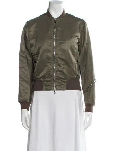 Pre-owned Rag & Bone Nylon Bomber Jacket In Green