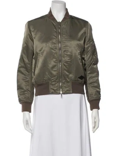 Pre-owned Rag & Bone Nylon Bomber Jacket In Green