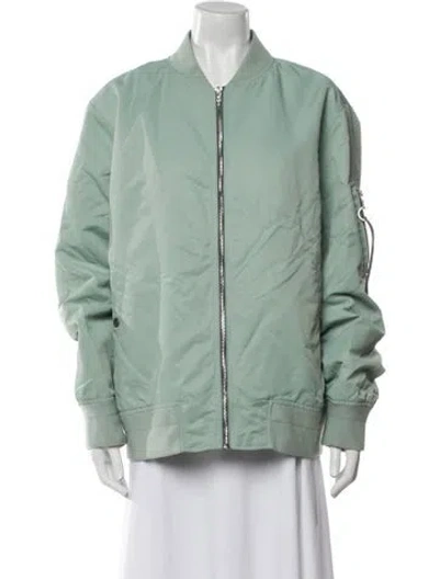 Pre-owned Rag & Bone Nylon Bomber Jacket In Green