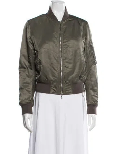 Pre-owned Rag & Bone Nylon Bomber Jacket In Green