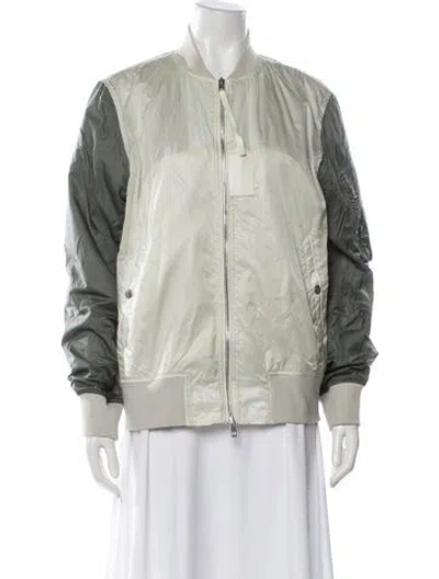 Pre-owned Rag & Bone Nylon Bomber Jacket In Green