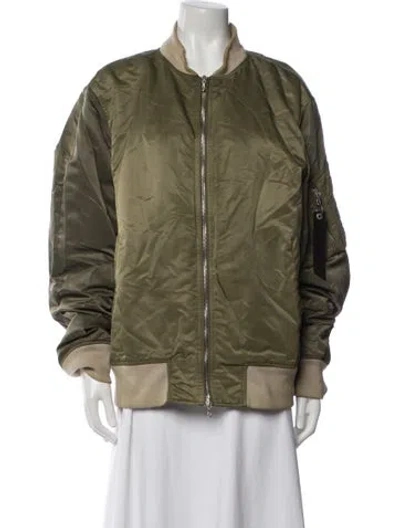 Pre-owned Rag & Bone Nylon Bomber Jacket In Green