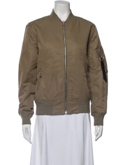 Pre-owned Rag & Bone Nylon Bomber Jacket In Green