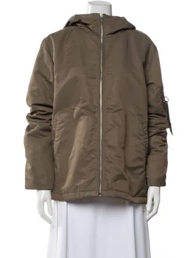 Pre-owned Rag & Bone Nylon Bomber Jacket In Green