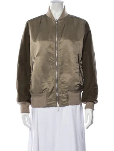 Pre-owned Rag & Bone Nylon Bomber Jacket In Green