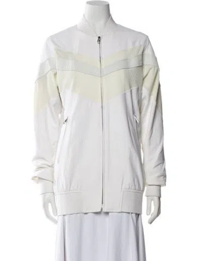 Pre-owned Rag & Bone Nylon Bomber Jacket In White