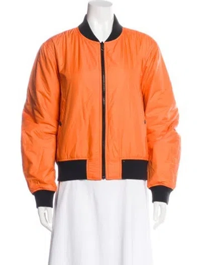 Pre-owned Rag & Bone Nylon Colorblock Pattern Bomber Jacket In Multi