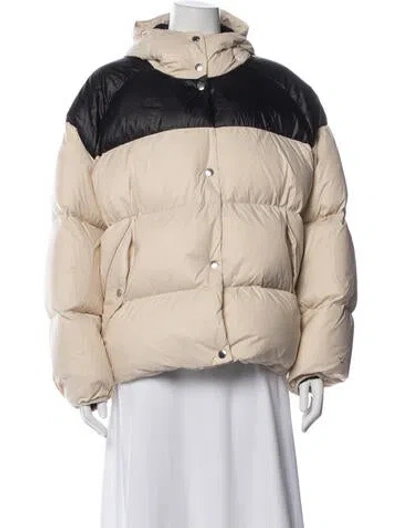 Pre-owned Rag & Bone Nylon Colorblock Pattern Down Coat In Neutral